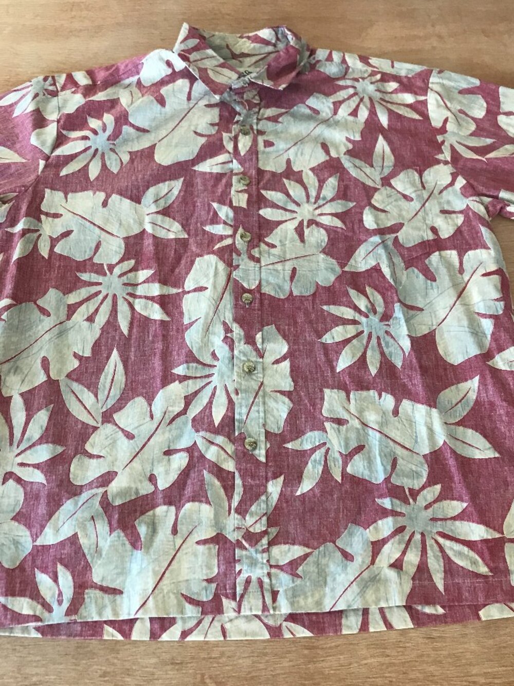 Cooke Street Hawaiian Shirt Men L Red Floral Button Up Pocket Short Sleeve 19890